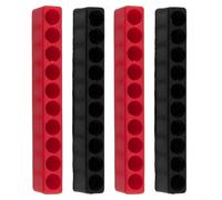 4 soportes de puntas de destornillador de 10 agujeros de almacenamiento de plástico para vástago hexagonal de 1/4 pulgadas compatible con juegos de brocas y destornilladores