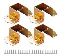 4 soportes de riel de cama en forma de U, bisagras de soporte de acero laminado en frío, resistentes a la corrosión, abrazaderas de fijación galvanizadas para listones y rieles de madera (dorado 35 mm