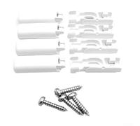 4 soportes de sujeción de base ciega con tornillos para persianas de ventana y rieles de cortina, clips de montaje de plástico, soporte seguro y estable para tratamientos de ventanas del hogar u