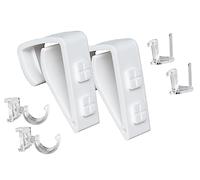 4 soportes de sujeción, ganchos de ventana, ganchos decorativos, incluye adaptador para barras de cortina y barras de cortina.