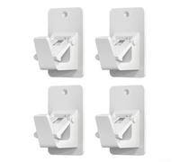 4 soportes para barra de cortina sin taladro, compatibles con barras de 5/8 a 12/8 de diámetro para baño, dormitorio, cocina, bloqueo de resorte antideslizante, fácil de despegar y configurar (blanco)