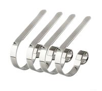 4 soportes para calcetines de Navidad, ganchos para chimenea de Navidad, ganchos para repisa con almohadilla antideslizante para luces, guirnaldas, 2.2 pulgadas de ancho x 4.4 pulgadas de profundidad