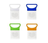 4 soportes para cebollas, TACYKIBD de acero inoxidable para cortar verduras y picadora de cebollas, portacebollas para cortar verduras, tomate, patata, fruta, carne, utensilios de cocina