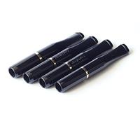 4 soportes para cigarrillos DENICOTEA de color negro + anillo de color dorado