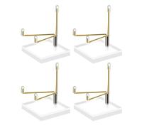 4 soportes para cristal de acrílico, soporte de roca de 5 x 5 cm, base con brazo de metal ajustable para piedras preciosas, fósiles, minerales de cristal