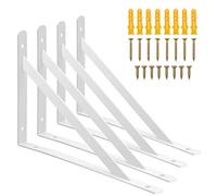 4 soportes para estante triangular, soportes para estantes de pared triangulares, soporte para mesa de pared de 90 grados ángulo recto para estantes de madera flotantes con tornillos, 250 x 160 mm