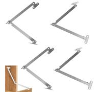4 soportes para solapas con bloqueo, ángulo ajustable de 0 a 180°, soporte de solapa de metal completo, bisagra plegable de acero laminado en frío, soporte de tapa, adecuado para armarios, cajas de