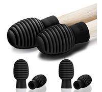 4 sordinas de silicona para batería, amortiguadores y puntas de práctica silenciosa, recambios y accesorios de percusión (color negro, cuadriculado)