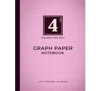 4 Squares Per Inch Graph Paper Notebook - Pink Series | Fine Grid Notebook for Math, Design & Technical Layouts: Structured Pink Graph Notebook for ... STEM Work & Organized Planning | 4 SPI Grid
