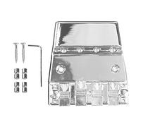 4 String Metal Tailpiece Guitar Bridge, Electric Guitar Bridge with Wrench and Screws, Sturdy Metal Construction for Improved Sound Quality and Secure String Fixing (GA1030)