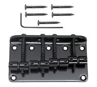 4 Strings Bass Bridge Tailpiece Saddle Bridge Electric Guitar Plate Instrument For Electric Guitar (Color : Black)