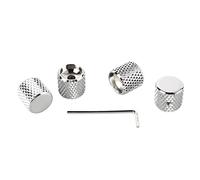 4 Stück Metall-Gitarrenknöpfe, flache Oberseite, Kuppelform, Volumen- und Tonregler-Knopfset, Vintage-Blumen-Design, Zubehör für E-Gitarren mit Schraubenschlüssel für Musiker und (Níquel GD139A)