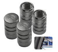 4-Stück Ventilkappen Autoventil Kappe für valtilkappen Auto Metall,Autoreifen Alu Ventilkappen Kfzventildeckel,Auto-ventildeckel,für,Auto,Carfahrrad,SUV,Motorcycle für Valve,Dust Cover Schwarz