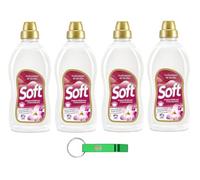 4 suavizantes concentrados de amorbidente suave Gelsomino di Sicilia, suavizante concentrado con jazmín siciliano, detergente para 30 lavados, 750 ml + llavero Beni Culinari gratuito