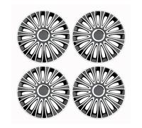 4 tapacubos de Repuesto universales for Rueda de Coche, R14, R15 y 16 Pulgadas, Accesorios de PP for neumáticos, a presión, for SUV y camión.(R14 Black White)