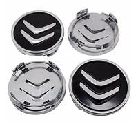4 tapacubos negros compatibles con Citroen C1, C3, C4, C5, C6, DS3, 60 mm, borde de llantas de aluminio