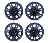 4 tapacubos universales Compatible with Rueda R15 R16, Repuesto Compatible with llanta de Rueda, Accesorios Exteriores compatibles con SUV.(R14 Blue Black)