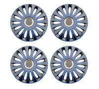 4 tapacubos universales Compatible with Ruedas R14, R15 y R16 de Repuesto Compatible with SUV y camión.(R14 Black Blue)