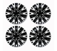 4 tapacubos universales for Ruedas, de Repuesto 14, 15 y 16 Pulgadas, Accesorios PP for neumáticos, for SUV camión(R16 Black Silve)