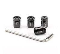 4 tapas antirrobo para válvulas, tapas universales para válvulas de neumáticos de coche, moto, bicicleta, neumáticos (bala/negro)