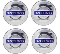 4 Tapas Centro de Rueda para Volvo XC60 XC90 V60 S60 V90 S90 2018-2023, Cubierta Centro de Rueda de Plástico ABS Prueba de Polvo Impermeable Antióxido Accesorios Coche,Silver-63mm