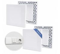4 tapas ciegas empotradas, placa de pared ciega con 16 cintas adhesivas de doble cara, 86 × 86 mm, color blanco, tapa de enchufe de plástico, sin tornillos, para enchufes o interruptores no utilizados
