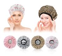 4 tapas de calor para acondicionamiento profundo, doble capa, tapas de procesamiento de cabello de papel de aluminio, tapas de ducha reutilizables para casa, salón, aceite caliente
