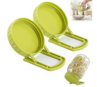 4 tapas de germinación con soporte, kit de semillas de plástico sin BPA para tarros Mason de boca ancha, kit de cultivo de brotes de frijol, alfalfa, brócoli, ensalada verde