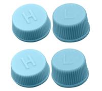 4 tapas de válvula de repuesto azules para aire acondicionado de coche, a prueba de fugas, sistema de CA R134a, tapas de puerto de carga (alta y baja presión), válvulas de aire acondicionado, tapa de