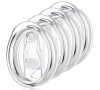 4 tapas para copas de vino, 340 ml, tapa de repuesto, diámetro interior de 7,4 cm, tapas a prueba de fugas para tazas de café de viaje y accesorios de taza de 340 ml, color blanco
