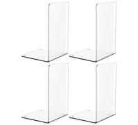 4 tapones acrílicos multifuncionales para libros, prácticos soportes decorativos, sujetalibros transparentes, soportes decorativos para libros, tapones decorativos para oficina y hogar