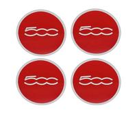 4 Tapones Adhesivos para Tapacubos para Fiat 500 Abarth Punto Bravo Stilo Panda 56mm, Centro de Rueda de Coche Cubierta de La Etiqueta Auto Llantas Decorativa Emblema,Red