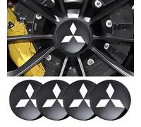 4 Tapones Adhesivos para Tapacubos para Mitsubishi 56MM, Centro de Rueda de Coche Cubierta de La Etiqueta Auto Llantas Decorativa Emblema,White