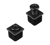 4 tapones de ajuste, ajuste de altura, tornillos de ajuste, tamaños: 20 x 20 hasta 50 x 50 mm, por ejemplo, para mesas, sillas, estantes, muebles, para inclinarsecompensar desigualdades (20 x 20 mm,