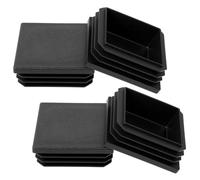 4 tapones de láminas para tubos cuadrados, tapones ciegos, negros, 50 x 50 mm, tapones de tubo cuadrados, tapas de plástico para cubierta de tubo de acero, tubo de acero inoxidable, perfil de aluminio