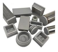 4 Tapones de plástico Gris for Extremos de Tubos, Insertos de tubería, Redondos, Cuadrados, for Muebles, sillas, mesas, Patas, Cubierta Antipolvo, 16-76 mm/16-100 mm(20x20mm)