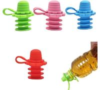 4 tapones de silicona para botellas de agua, adaptador a prueba de fugas para botellas de agua, sin BPA, tapón universal para niños, adultos y bebés, accesorio para bebidas seguras (colorido)
