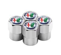 4 Tapones de Válvula Aleación Aluminio para Alfa Romeo Giulia Stelvio Quadrifoglio Giulietta 156 147 Mito Tonale GT, Tapones Rueda Coche Resistentes Corrosión, para marcar los neumáticos