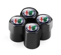 4 Tapones de Válvula Aleación Aluminio para Alfa Romeo Giulia Stelvio Quadrifoglio Giulietta 156 147 Mito Tonale GT, Tapones Rueda Coche Resistentes Corrosión, para marcar los neumáticos