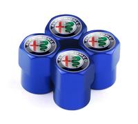 4 Tapones de Válvula Aleación Aluminio para Alfa Romeo Giulia Stelvio Quadrifoglio Giulietta 156 147 Mito Tonale GT, Tapones Rueda Coche Resistentes Corrosión, para marcar los neumáticos