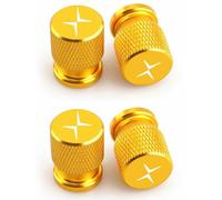 4 Tapones de Válvula Aleación Aluminio para Volvo Polestar 2 Polestar 3, Tapones Rueda Coche Resistentes Corrosión, para marcar los neumáticos,Yellow