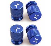 4 Tapones de Válvula Aleación Aluminio para Volvo Polestar 2 Polestar 3, Tapones Rueda Coche Resistentes Corrosión, para marcar los neumáticos,Blue