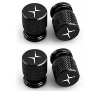 4 Tapones de Válvula Aleación Aluminio para Volvo Polestar 2 Polestar 3, Tapones Rueda Coche Resistentes Corrosión, para marcar los neumáticos,Black