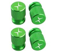 4 Tapones de Válvula Aleación Aluminio para Volvo Polestar 2 Polestar 3, Tapones Rueda Coche Resistentes Corrosión, para marcar los neumáticos,Green