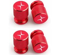 4 Tapones de Válvula Aleación Aluminio para Volvo Polestar 2 Polestar 3, Tapones Rueda Coche Resistentes Corrosión, para marcar los neumáticos,Red