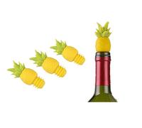 4 tapones de vino de silicona de piña, tapas reutilizables para botellas y decoración divertida