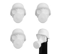 4 tapones divertidos para botellas de cerveza con máscara militar, tapas de botellas reutilizables, casco de acero, estilo retro, para veteranos, entusiastas militares (blanco)