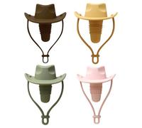 4 tapones para botellas de vino con forma de sombrero, tapón de silicona para botellas de champán, sellado hermético para vodka, brandy, cerveza, 6,2 x 9 cm, 4 estilos