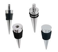 4 tapones vino aluminio con silicona e insertos incluidos