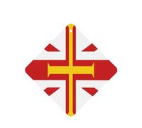 4 tarjetas ambientadoras de coche con diseño de bandera de las Islas Guernsey, para colgar, desechables, para vehículos, con aroma a lavanda